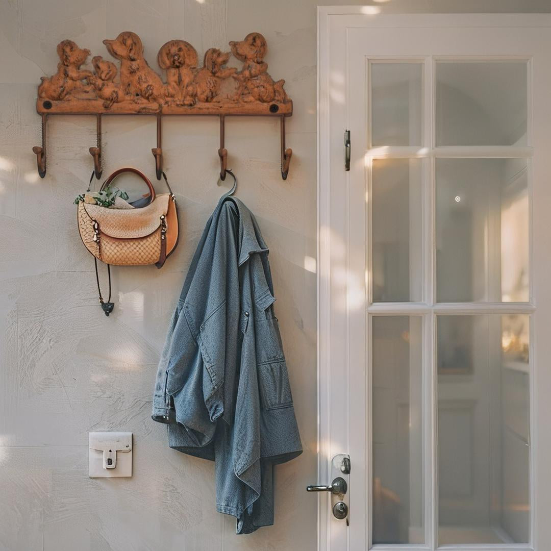 Cute Dogs 5 Hooks Wall Hanging 22cm