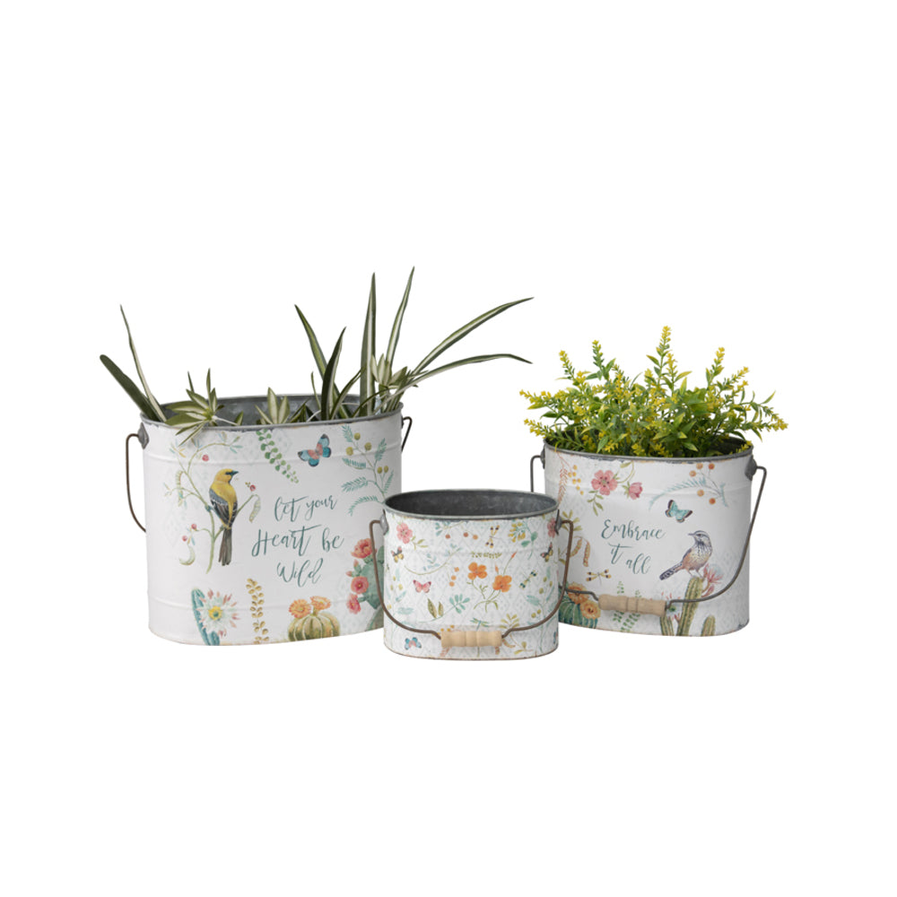 Set 3 Planter Storage Buckets 30cm