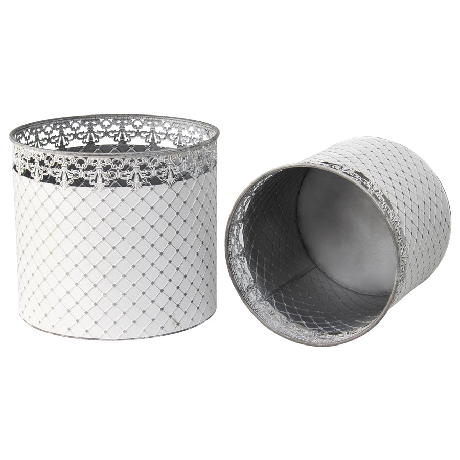 Set 2 French Country Round Planter / Storage 32cm