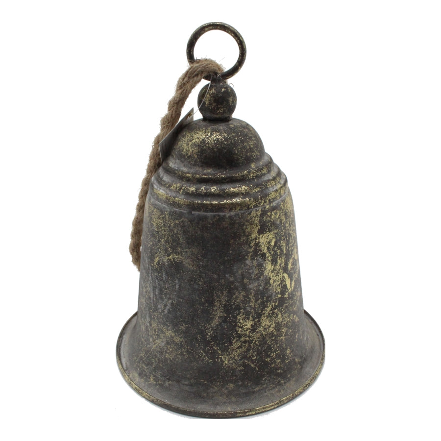 Large Hanging Bell w Rope 28cm