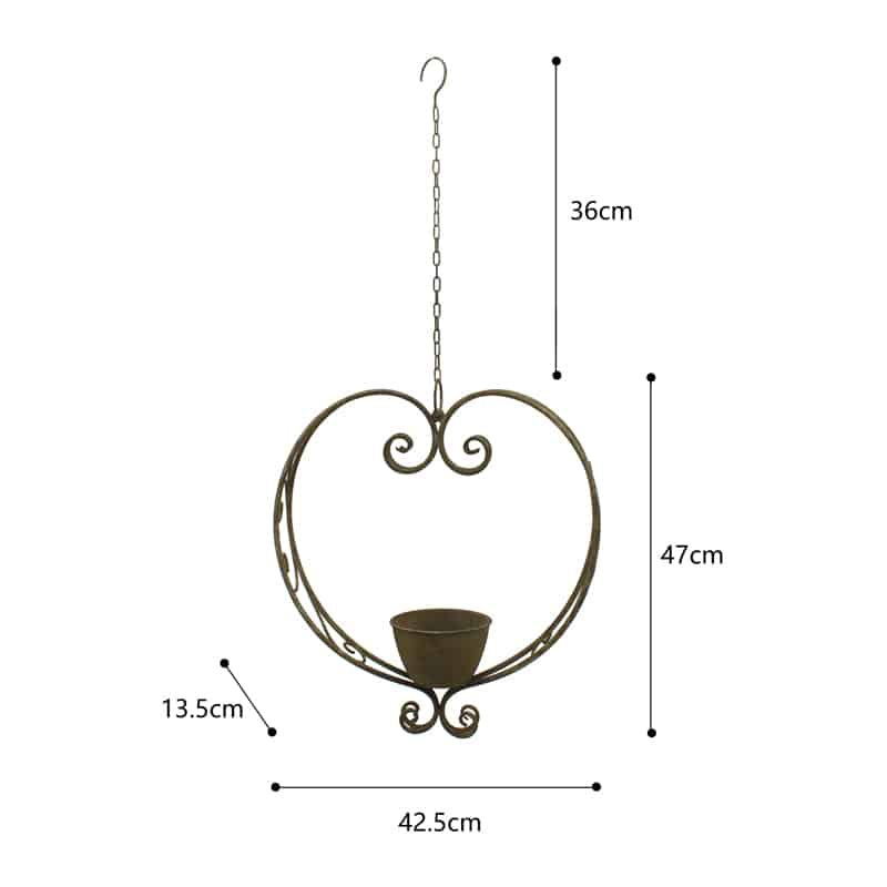 Hanging Heart Planter / Birdfeeder 47cm