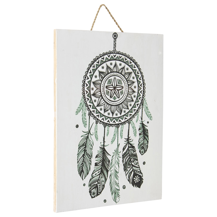 Handcrafted Monochrome Dream Catcher Wall Art 30x2cm