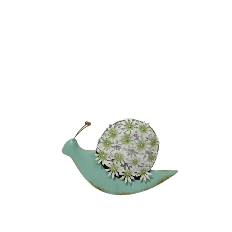 Natures Art Snail W Flowers 34cm