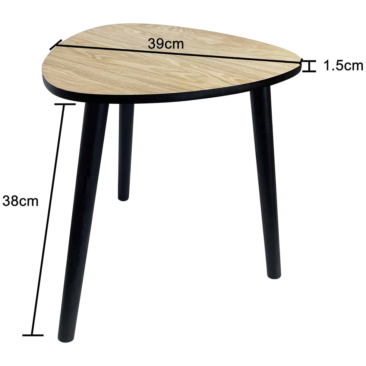 Contemporary Abstract 3 Legged Side Table 40cm