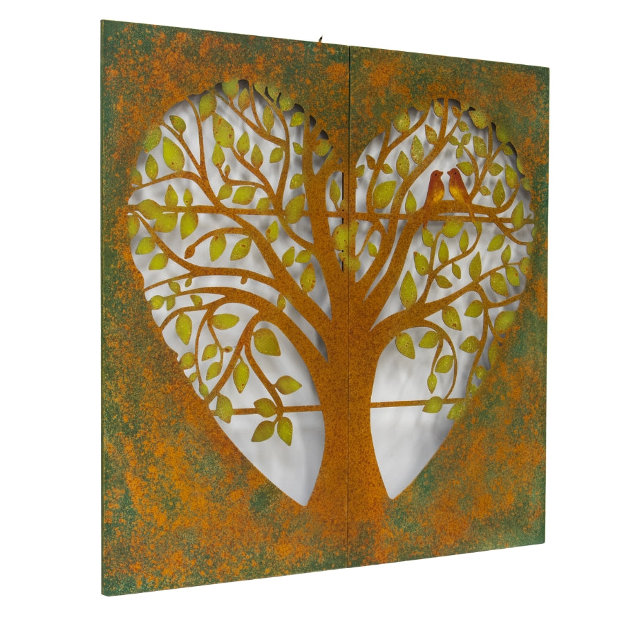 Laser cut Heart 2 Piece Tree of Life Wall Art 94x90cm