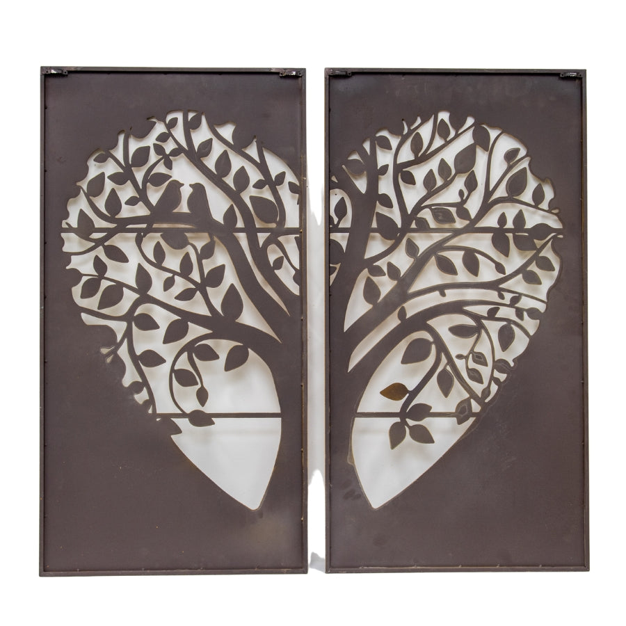 Laser cut Heart 2 Piece Tree of Life Wall Art 94x90cm