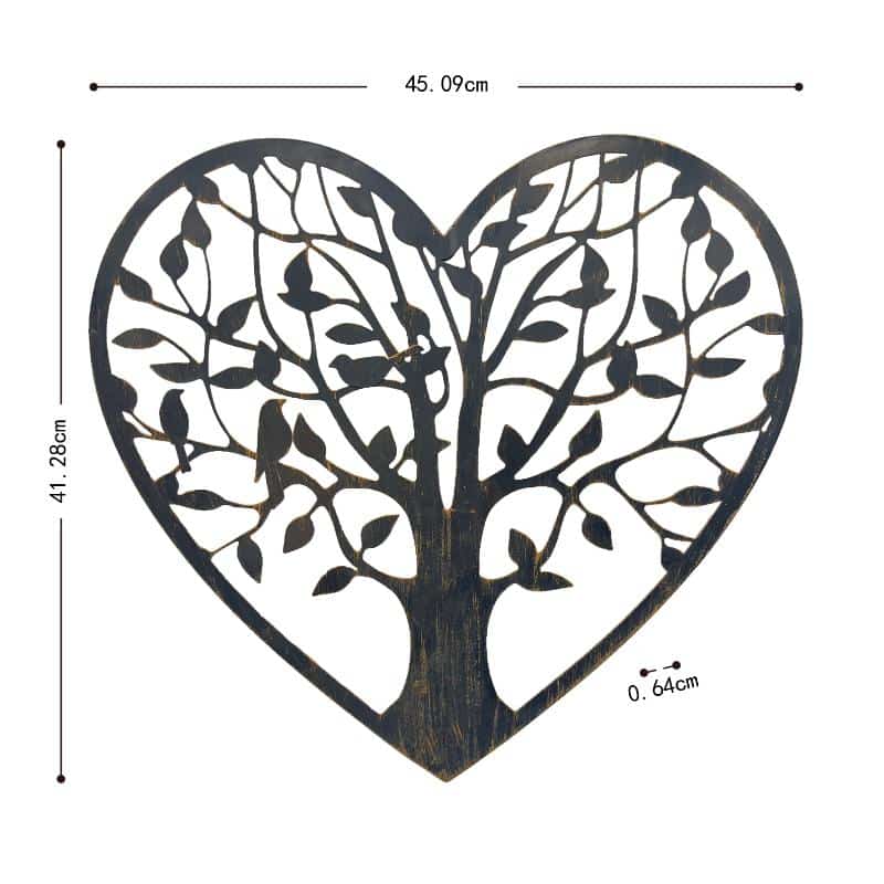 Laser Cut Tree Of Life Heart Wall Art 45x41cm