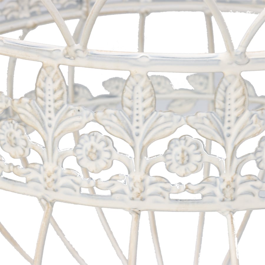 Set 2 Nested Antique White Hanging Baskets 36x77cm