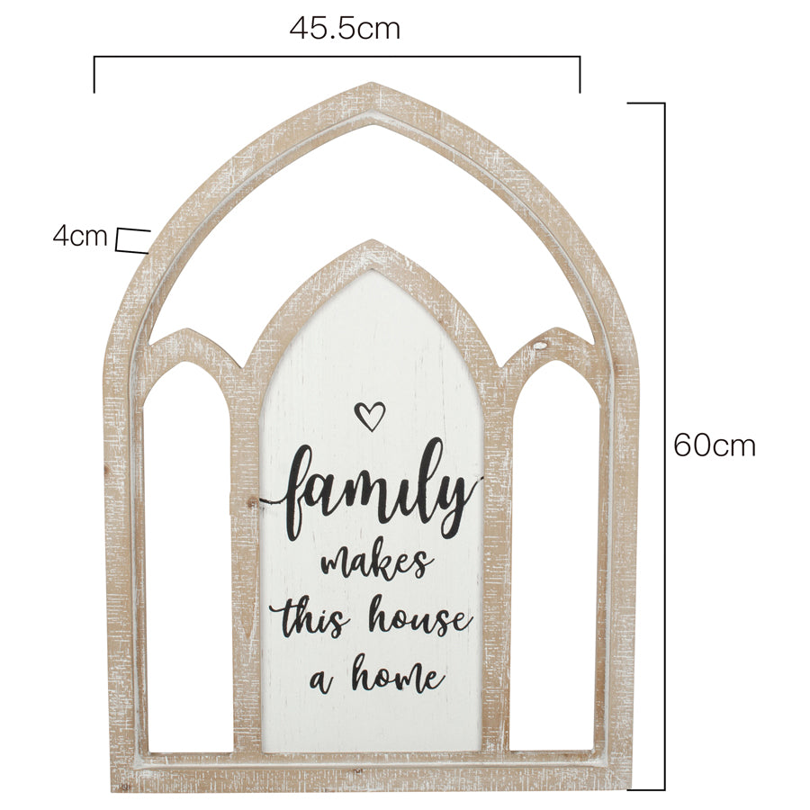 Arch 'Family Makes Home' Wall Art 46x60cm
