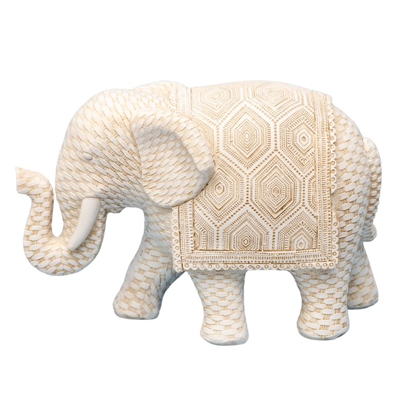 Woven Look Elephant Ornament 17cm