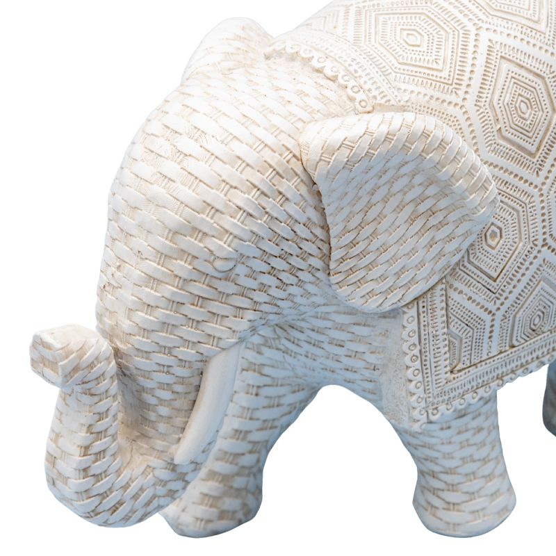 Woven Look Elephant Ornament 17cm