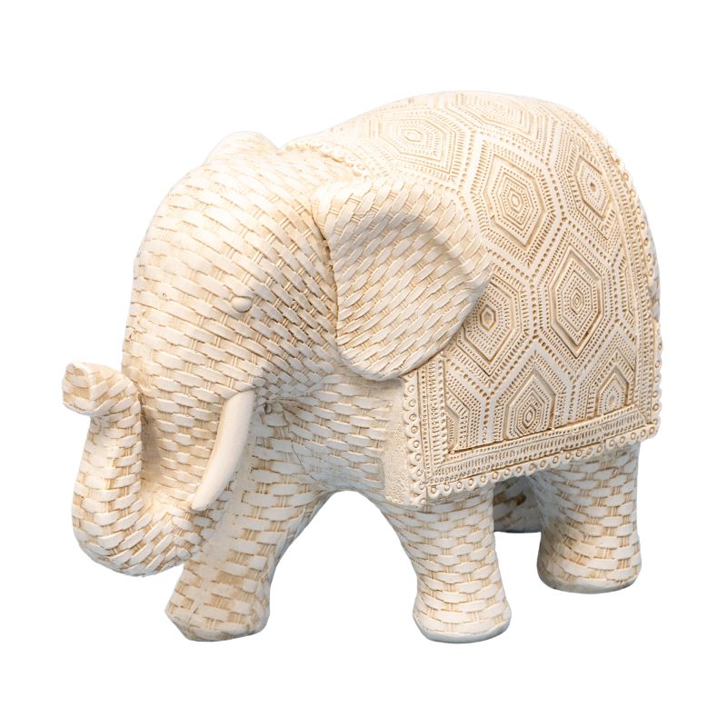 Woven Look Elephant Ornament 17cm