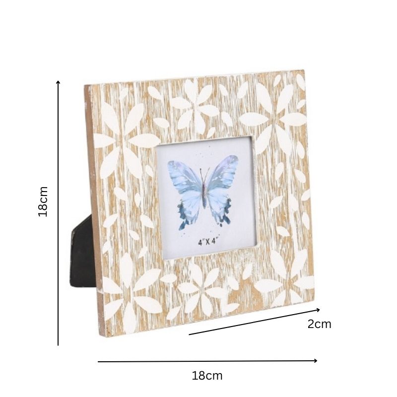 Flowers Design Photo Frame '4x4in' 18cm
