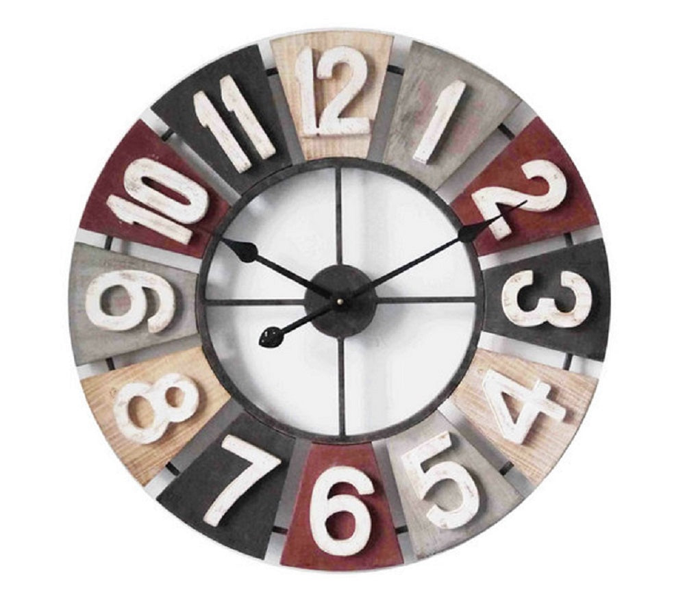 Retro Number Metal & Wall Clock 60cm