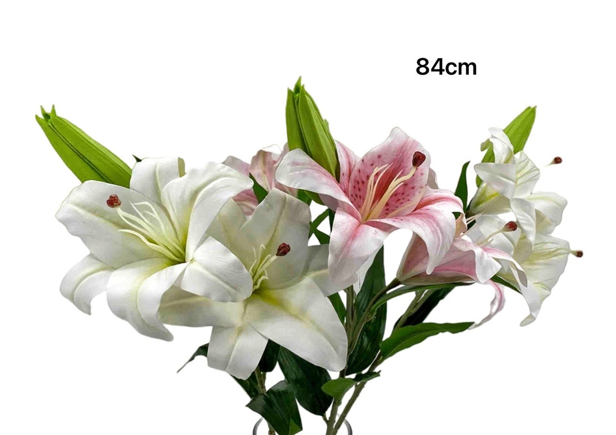 bulk 24 Artificial Lily 2 Heads Assort 84cm