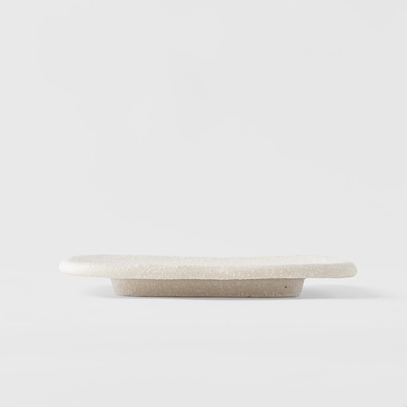 Plate Square 19cm Shell White Glaze