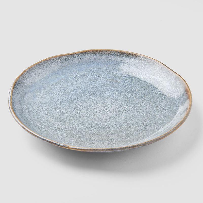 Plate Organic 23cm Steel Grey Glaze