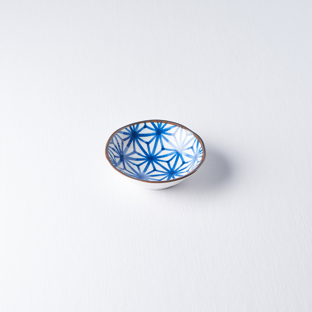 Sauce Dish 11cm Indigo Ikat Starburst Design