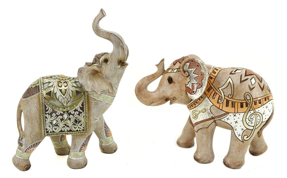 Set 2 Elephant Sculpture 21x28cm