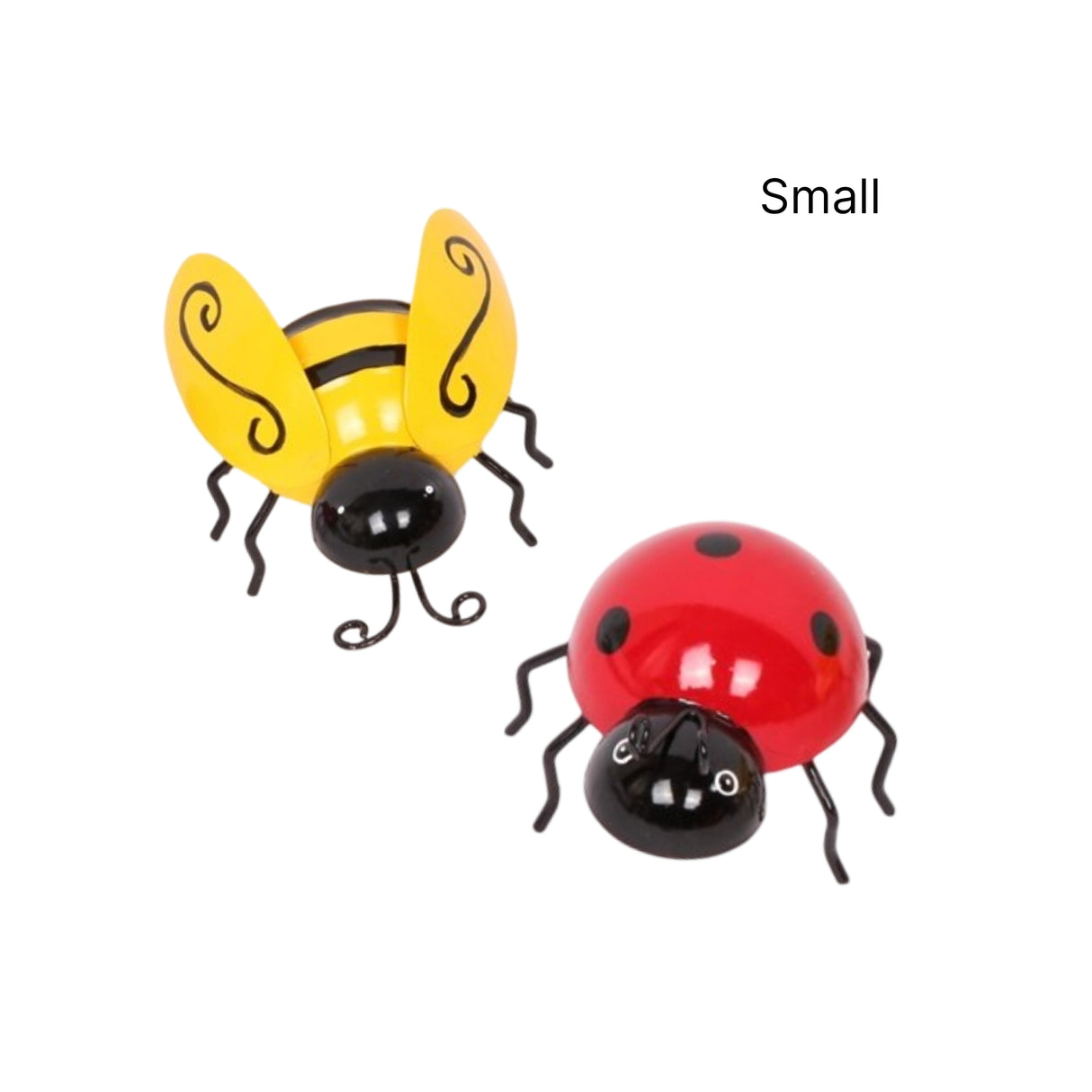 Set 2 Metal Bee & Lady Bug Wall Decor 5x8cm