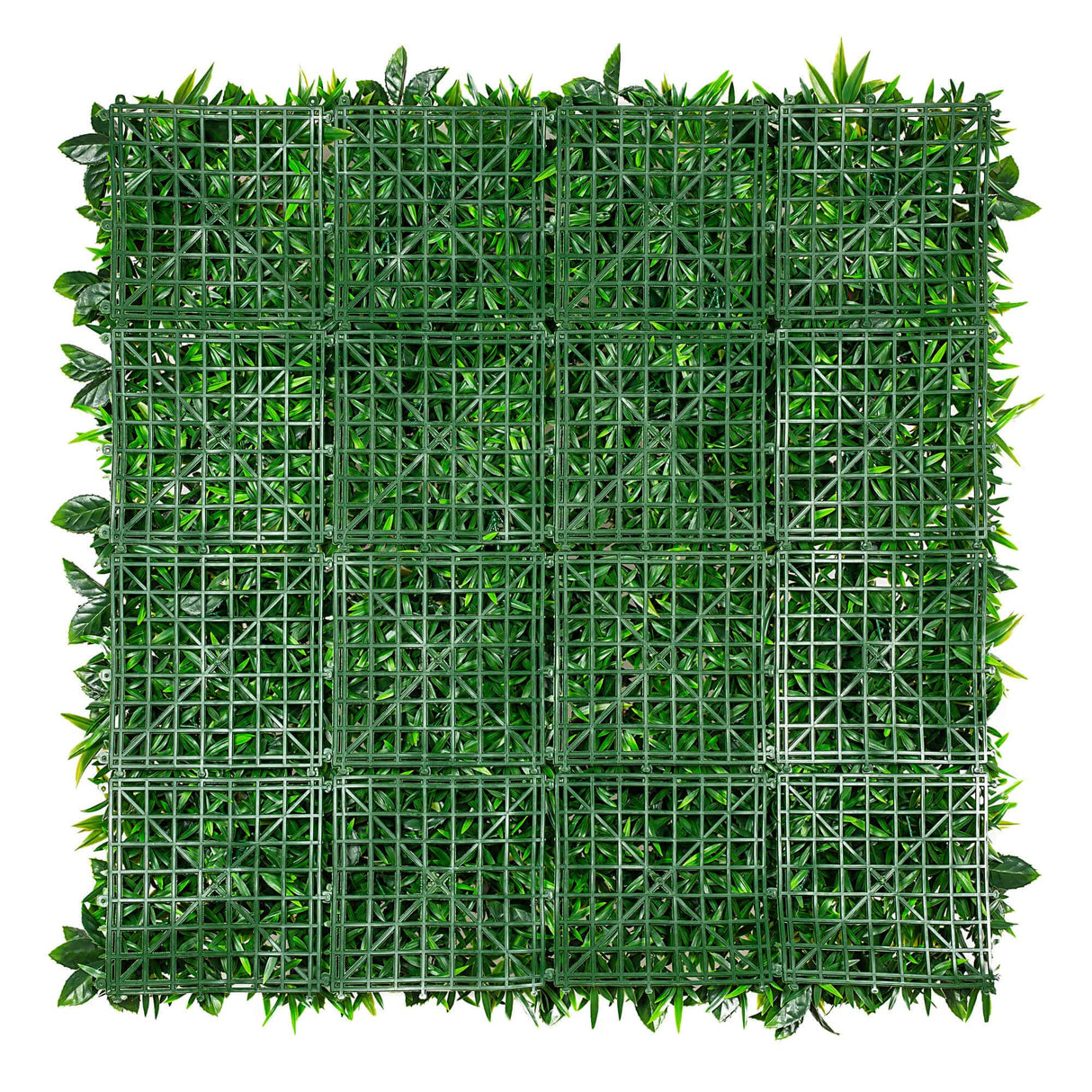 White Grassy Greenery Vertical Garden / Green Wall UV Resistant 100cm x 100cm