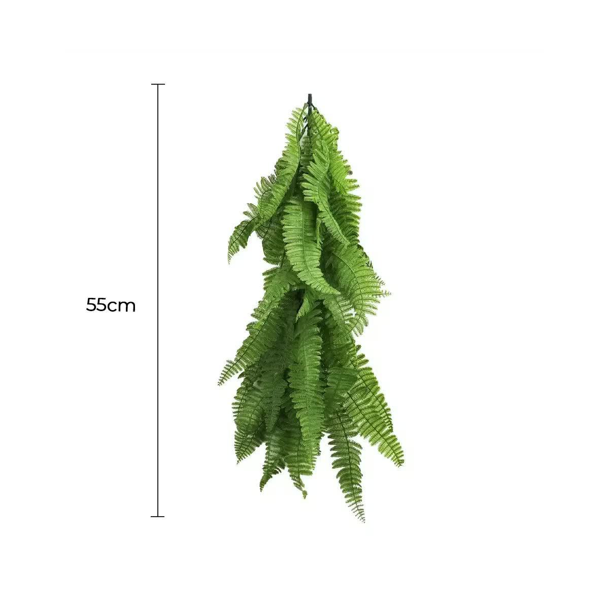 Artificial Extendable Hanging Bright Green Hanging Fern Bush Vine UV Resistant 55cm