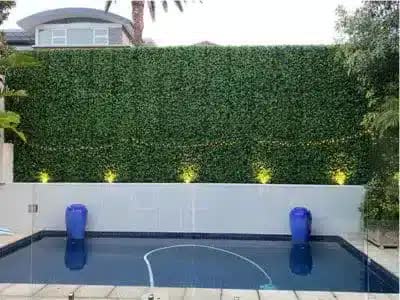 Premium Faux Hydrangea with Glass Vase (Artificial Flowering Blue Hydrangea) 23cm