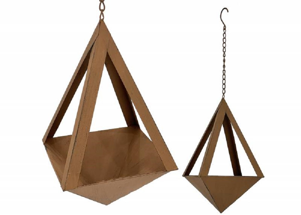 Set 2 Metal Hanging Planter 60cm