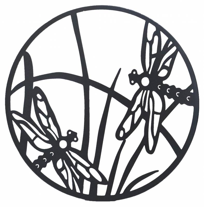 Round Dragonfly Metal Wall Art 40cm