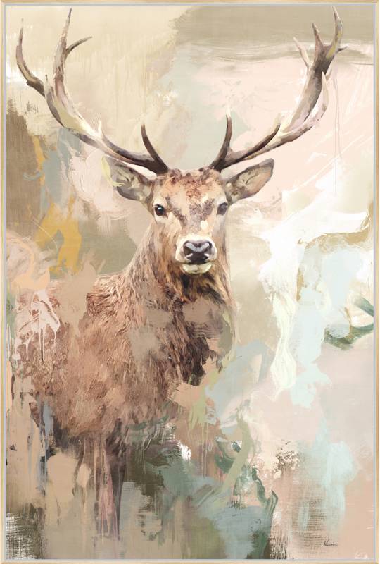 Hulio Deer Framed Canvas 80x120cm