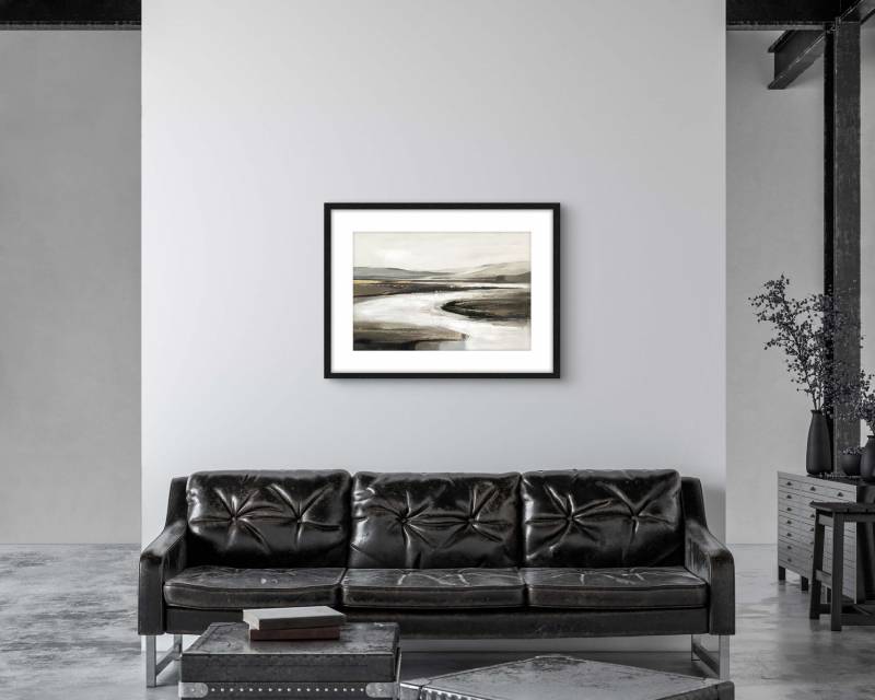 By The River Artwork Framed W Glass Front 60x80cm