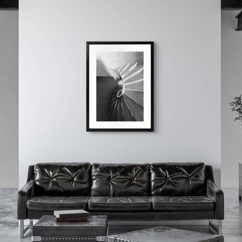 Stairway Artwork Framed W Glass Front 60x80cm