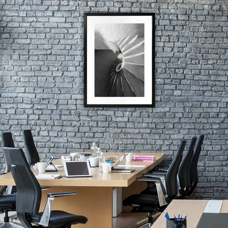 Stairway Artwork Framed W Glass Front 60x80cm