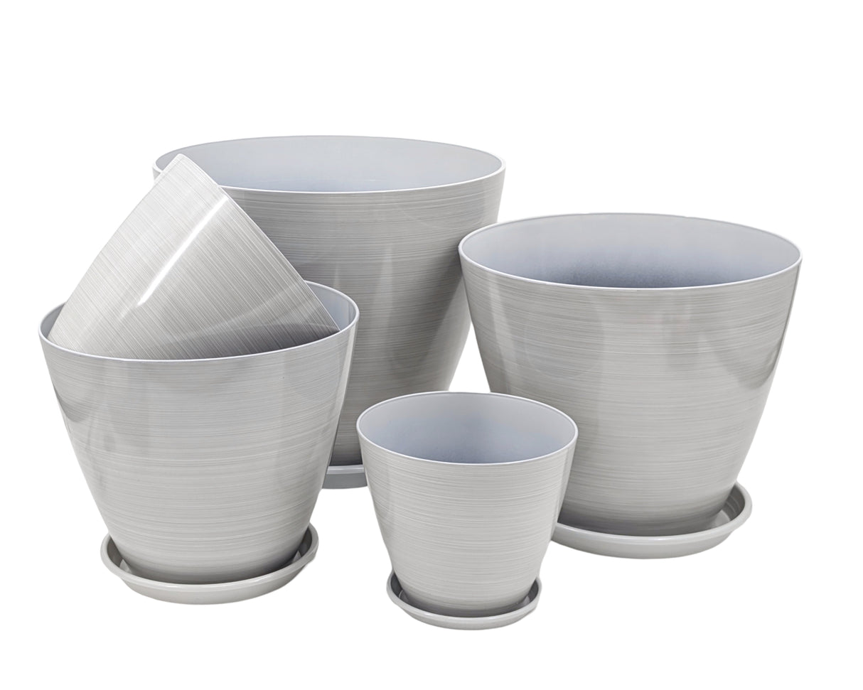 bulk 24 Brush Glazed Planter w Drainage Tray 25cm