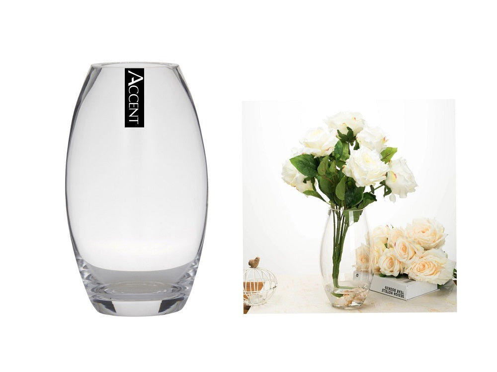 bulk 12 Round Belly Glass Vase 19cm