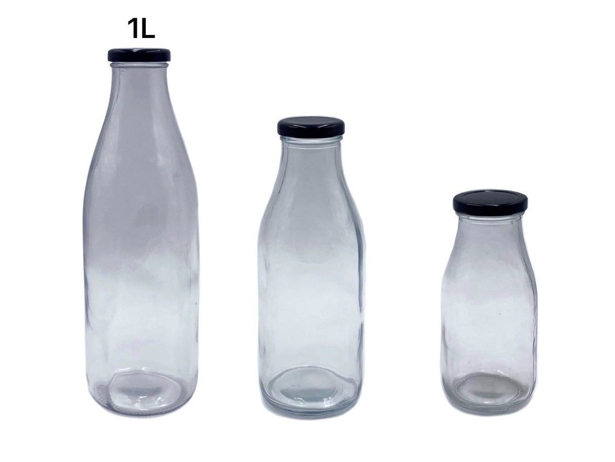 bulk 12 1L Glass Milk Bottle