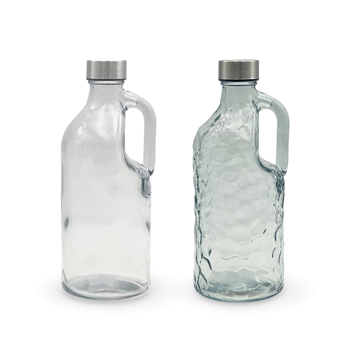 bulk 12 Clear Glass Water Bottle w Handle 1L 2 Assorted 10x25cm