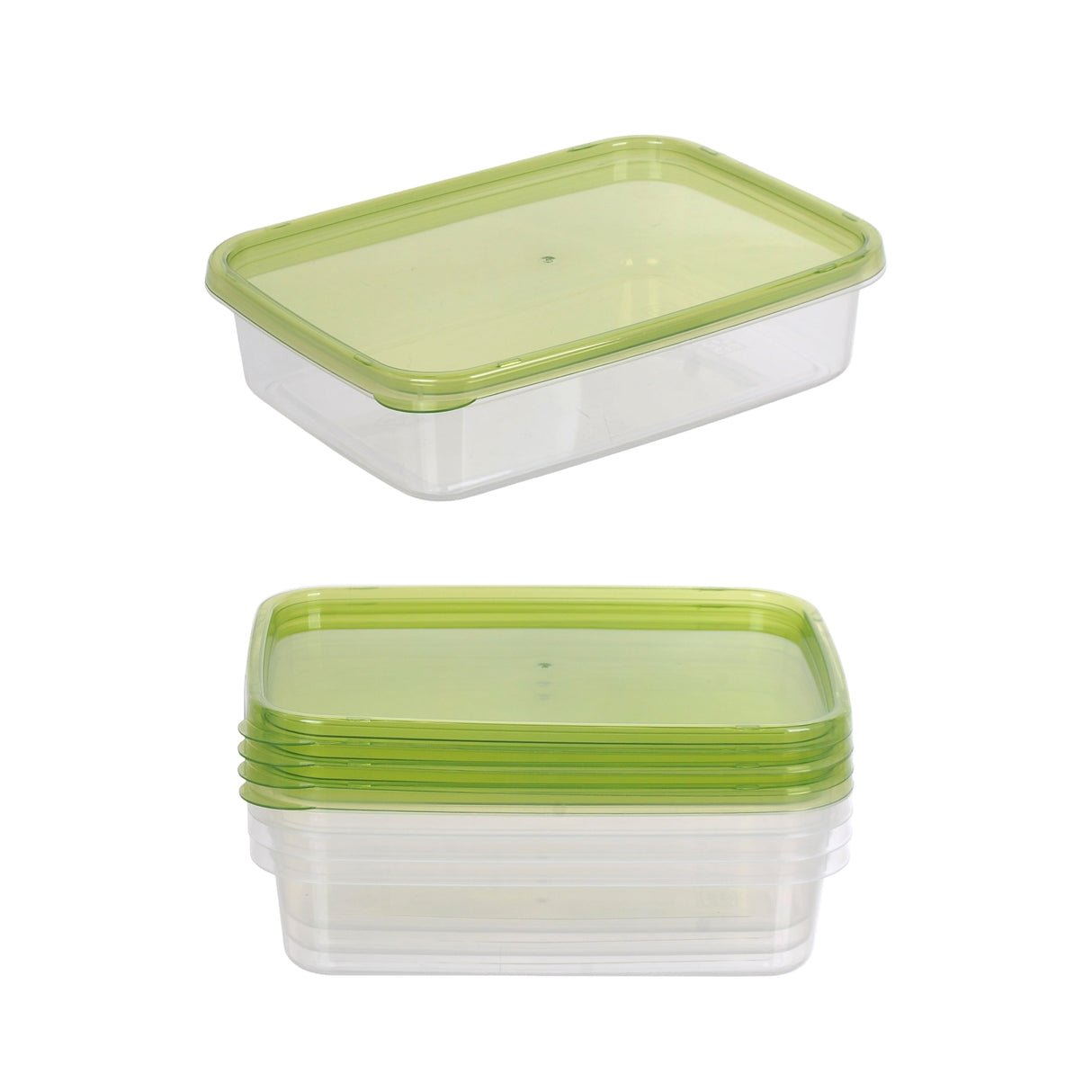 bulk 48 Reusable Microwave-Safe 1Lt Food Container Rect