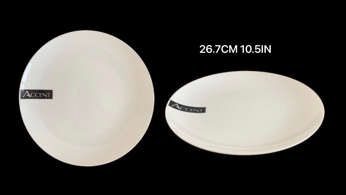 bulk 24 White Fine Bone China Dinner Plate 10.5ln 26x2cm