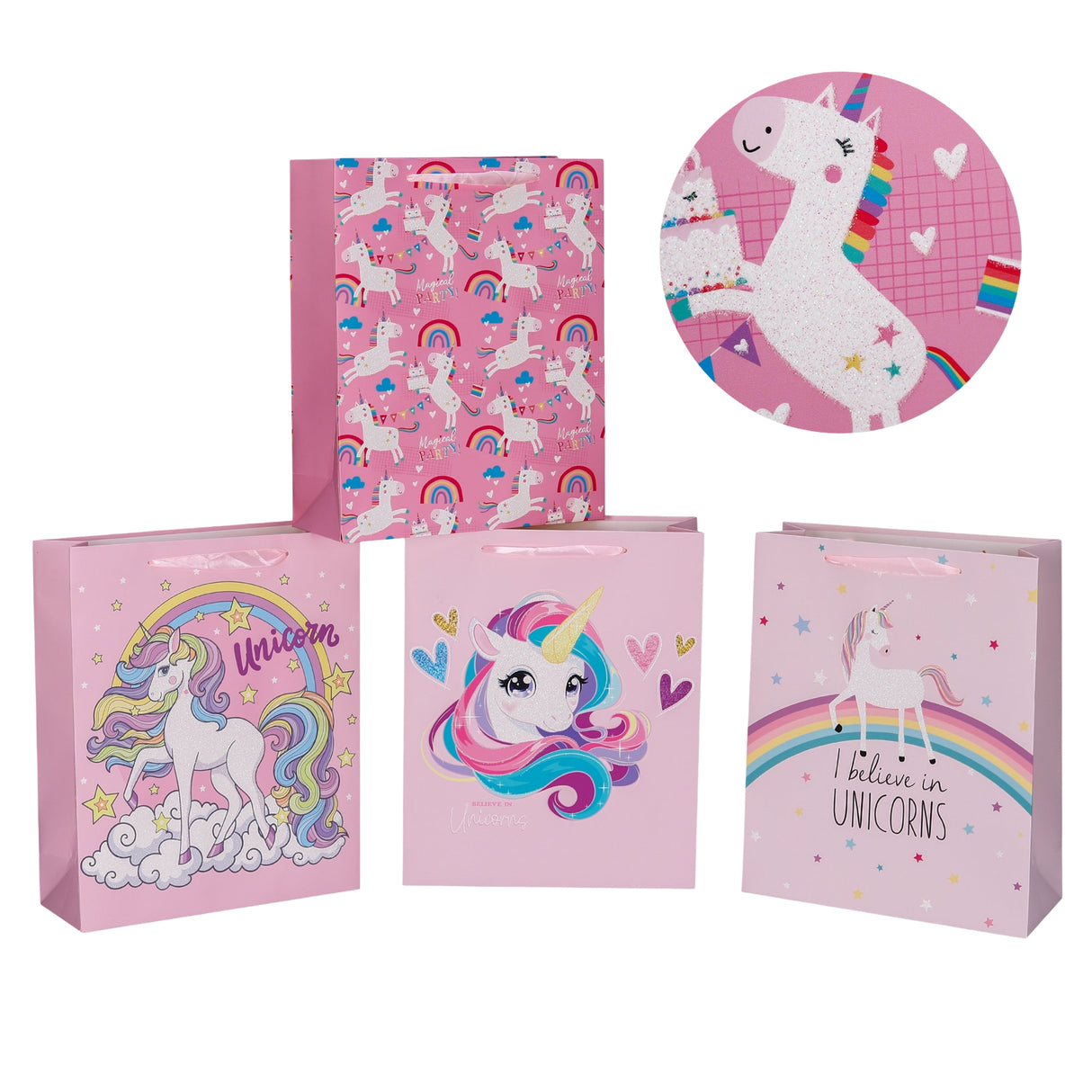 bulk 24 Large Unicorn Dreams Gift Bag Assort 26x32cm
