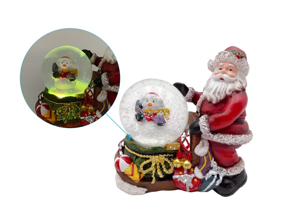 bulk 12 Xmas Santa Snow Globe W Led Light 13cm