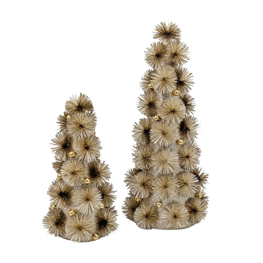Bulk 4 Champagne Starburst Xmas Tree d23xh49cm