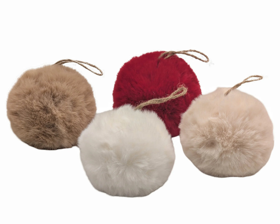 Bulk 24 Xmas Fabric Ball Hanger Lrg 13cm
