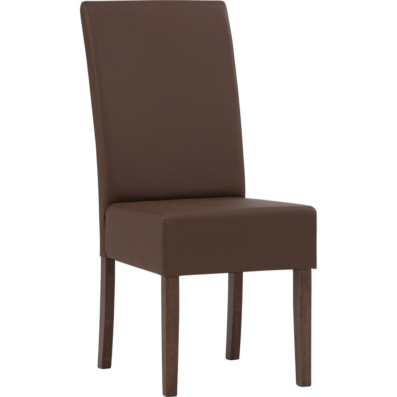Mesi Dining Chair x2 - Cocoa Legs Mocha Colour Vinyl Upholstery