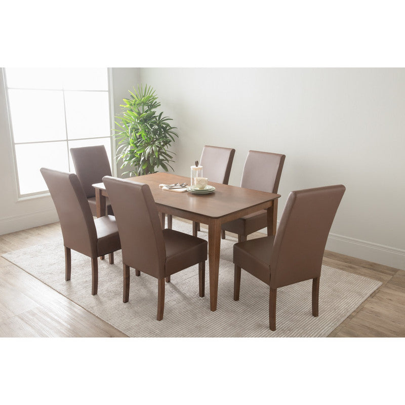 Mesi Dining Chair x2 - Cocoa Legs Mocha Colour Vinyl Upholstery