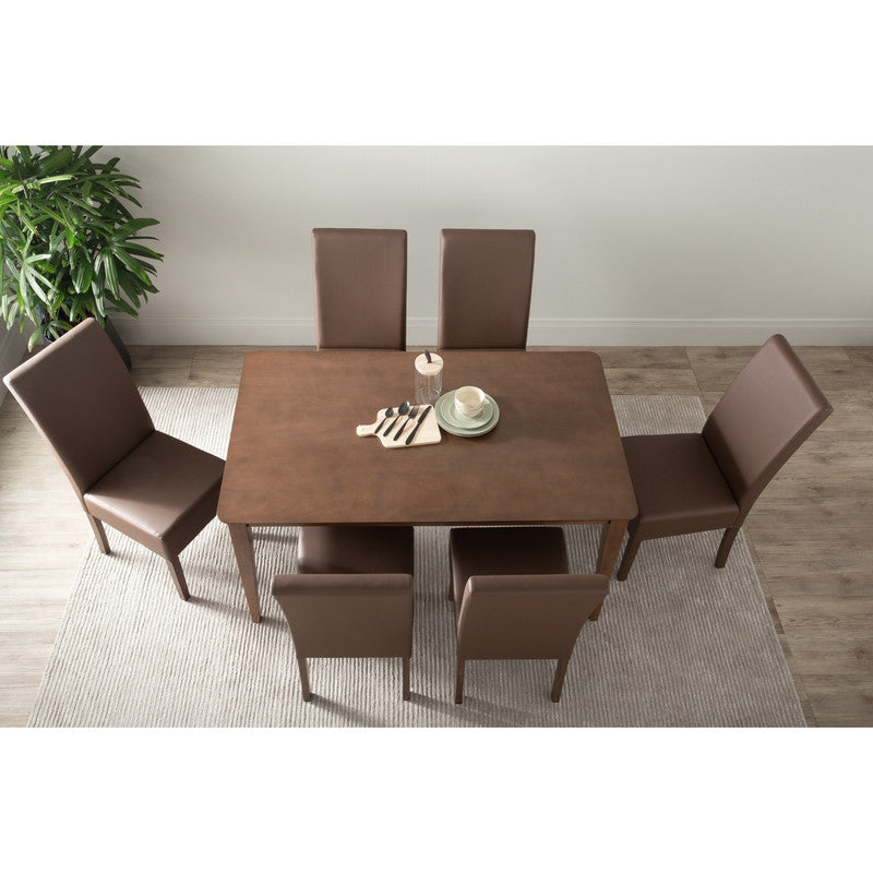Mesi Dining Chair x2 - Cocoa Legs Mocha Colour Vinyl Upholstery