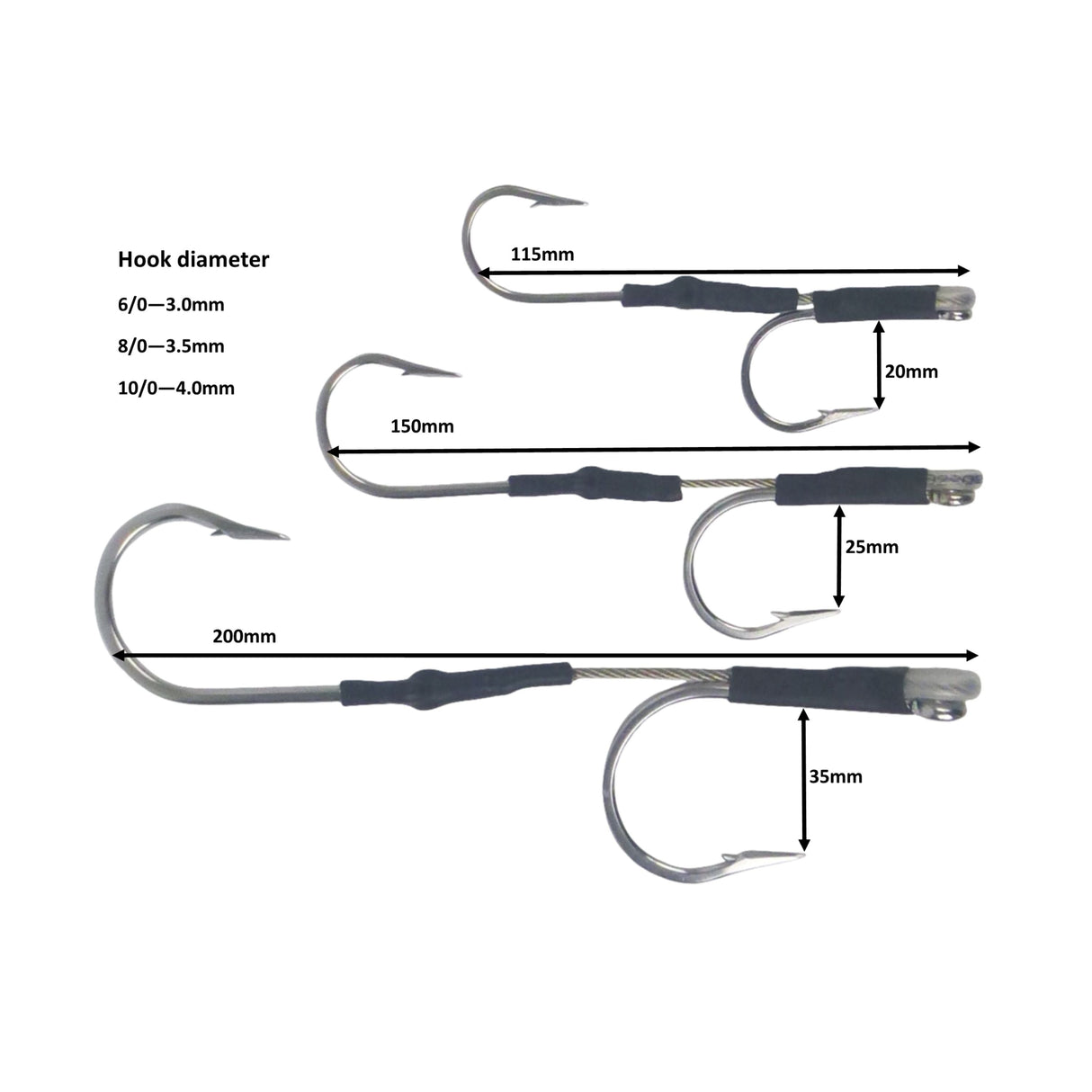 Swimerz Jigging & Trolling Hooks, 180 Double, 6/0, Qty 3