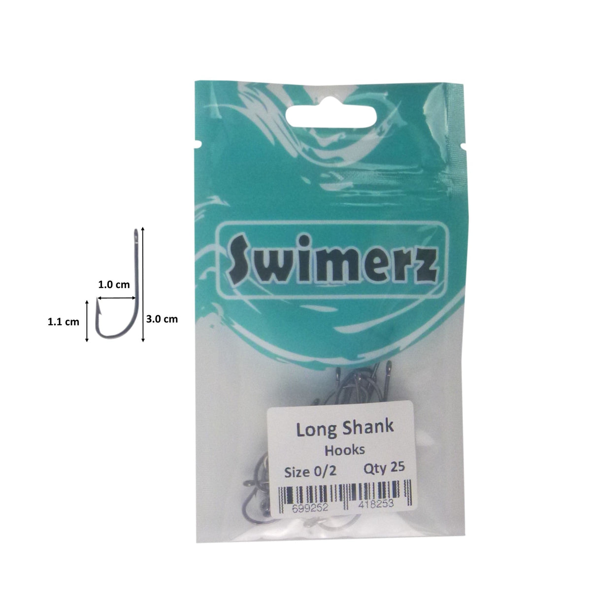 Swimerz 0/2 Long Shank Worm Hook 25 Pack