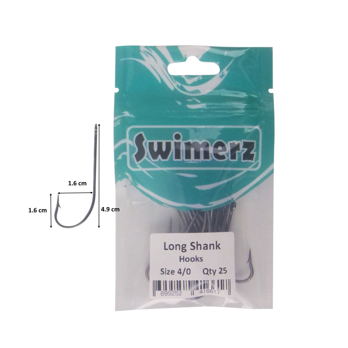 Swimerz 4/0 Long Shank Worm Hook 25 Pack
