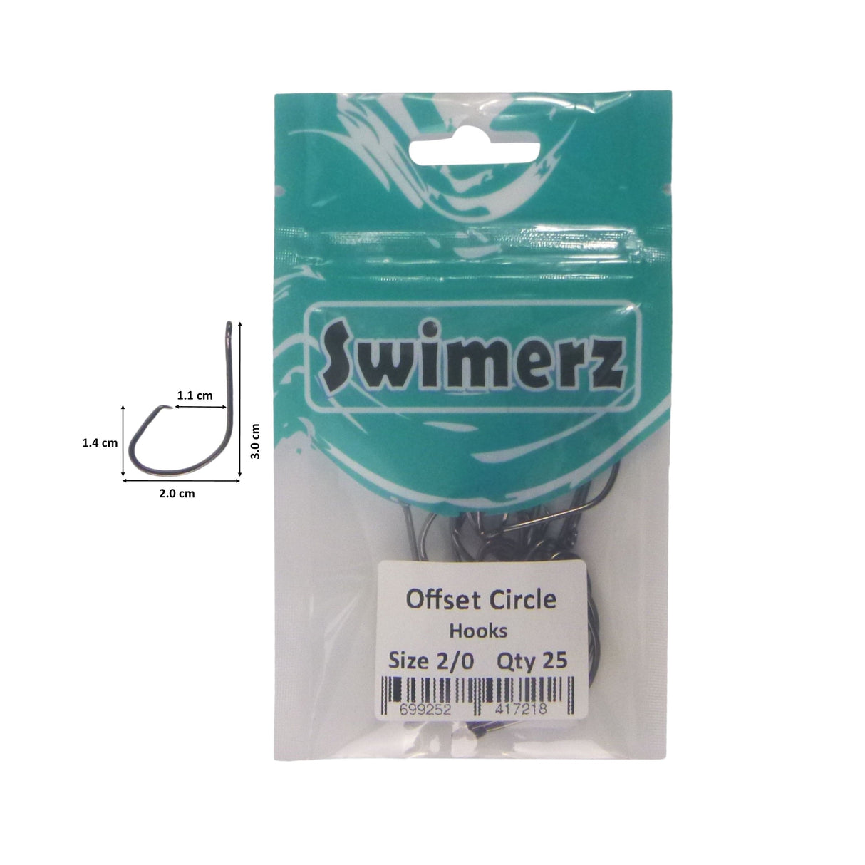 Swimerz 2/0 Offset Circle Hook 25 Pack